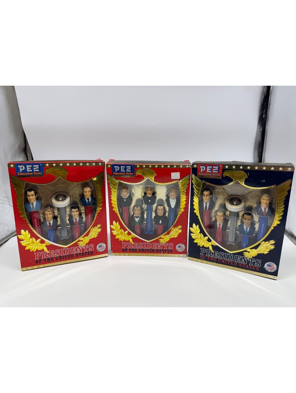 Vintage PEZ Presidents of the USA Education Series Vol II, VIII & IX Lot
